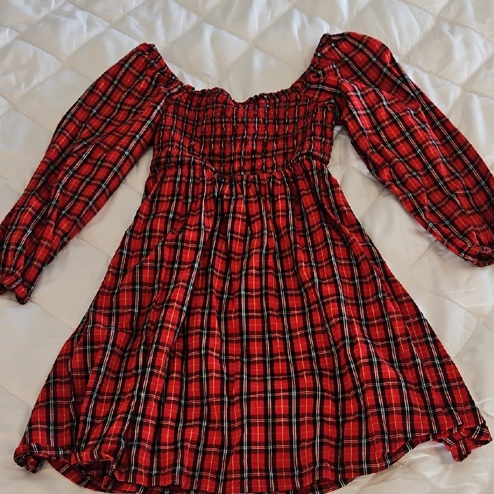 Red Plaid Kids Dress